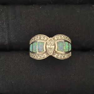 Diamonique Cubic Zirconia and Fire Opal